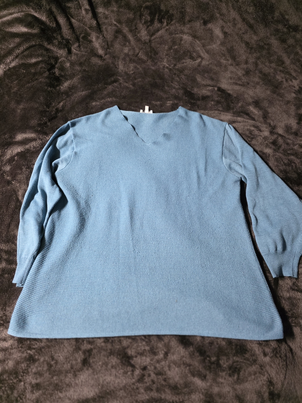 Ella Moss Teal V-Neck Lightweight Knit Sweater